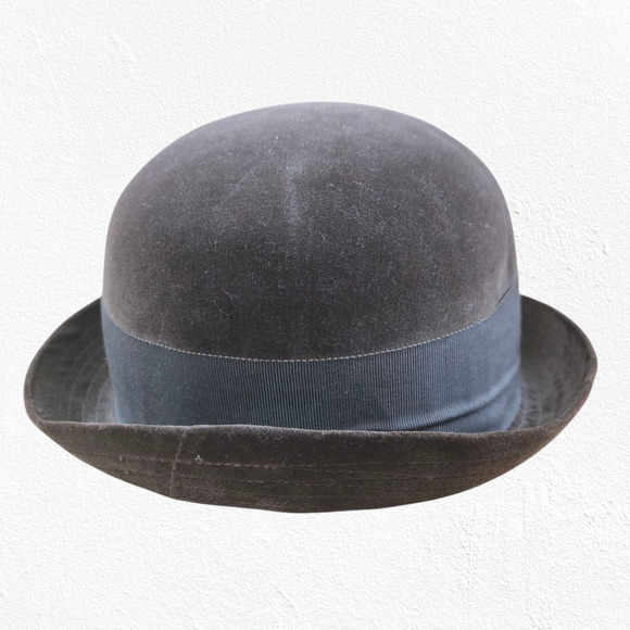 1940s Vintage Classic Brown Fur Felt Derby Bowler Hat Made in USA Union Label - Picture 3 of 7